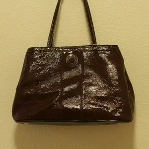 Coach signature kisslock bag dark plum